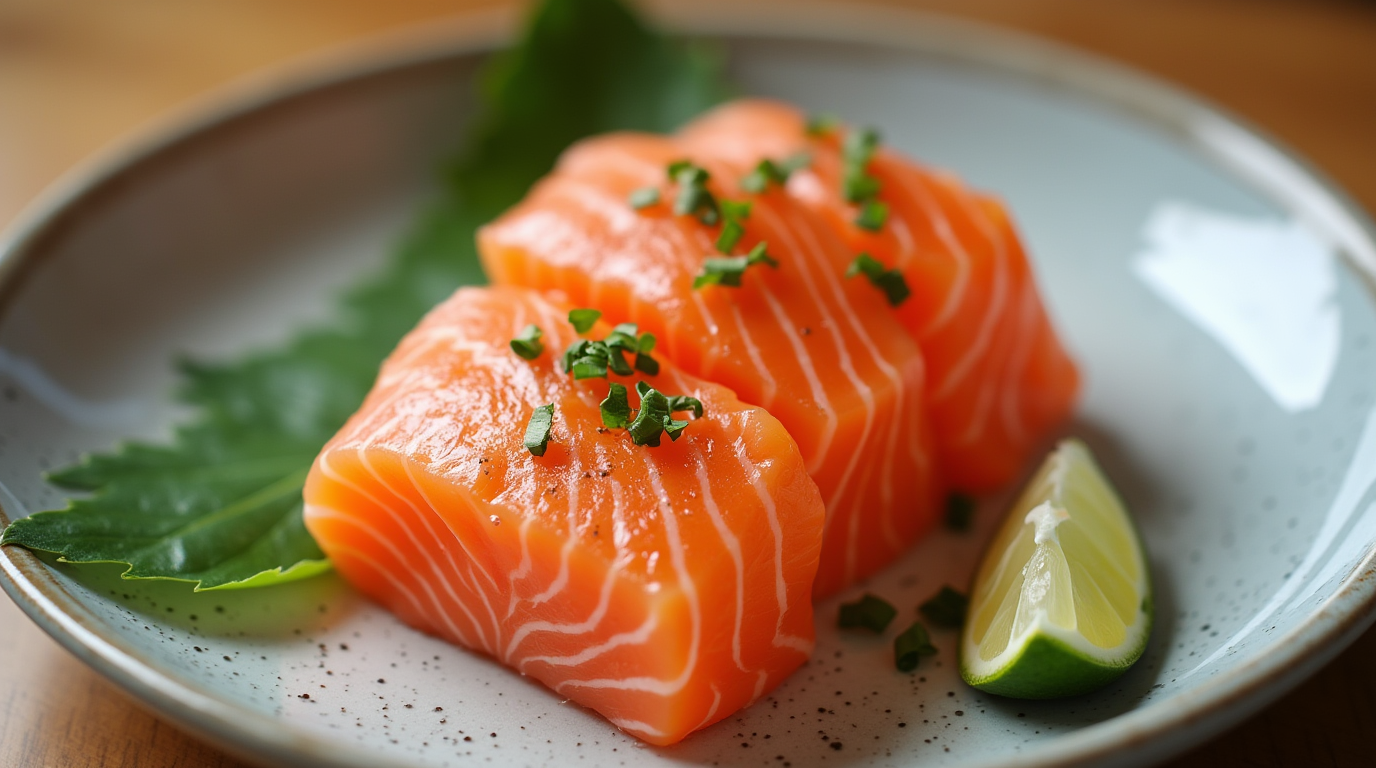 salmon sashimi