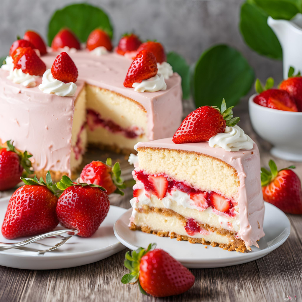 Strawberry Cheesecake Cake Recipe