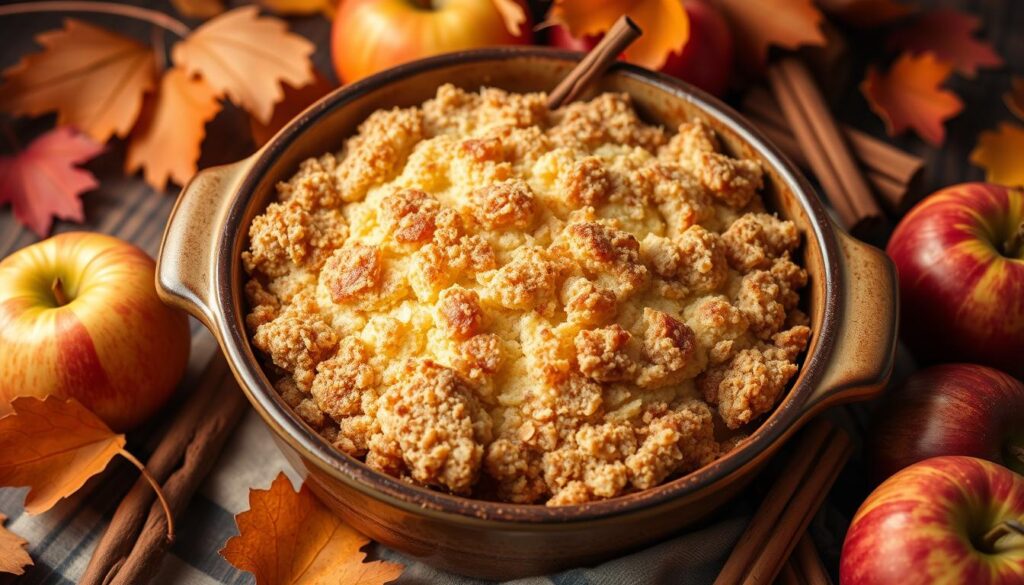 Baked apple crisp with cake mix