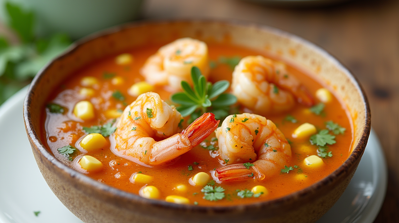 Shrimp and corn soup